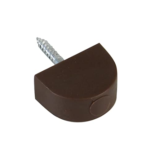 Amig - Halterung für Regale | Halbmondform | Feuchtigkeitsresistent | Einfache Wandmontage | Inklusive 8 Nägel | Braun, Ø20 x 30 mm, Kunststoff von Amig