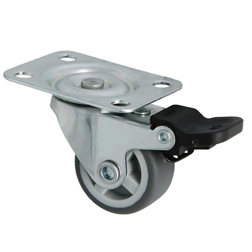 Amig - Lenkrolle mit Platte und Bremse Modell 1309 | Ø30 mm | Tragfähigkeit 45 kg | Grauer nicht markierender Gummi | Ideal für Büro- und Hausmöbel Amig - Lenkrolle mit Platte und Bremse Modell 1309 | Ø30 mm | Tragfähigkeit 45 kg | Grauer nicht markierender Gummi | Ideal für Büro- und Hausmöbel von Amig
