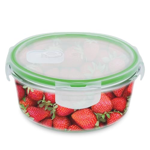 Amig - Glasbehälter mit Deckel 840 ml | Luftdichter Behälter für Lebensmittel Mod.500 | lasbehälter geeignet für Mikrowelle, Backofen, Gefrierschrank und Spülmaschine | Leicht zu reinigen von Amig
