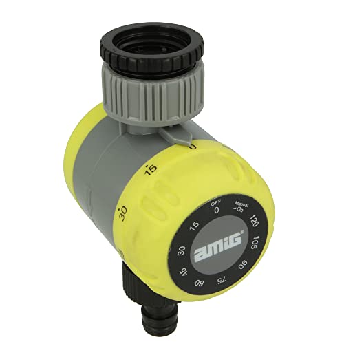 Amig - Manuelle Bewässerungsprogrammierung | Ø 60 x 80 mm | bis zu 2 Stunden Bewässerung | mit Schutzfilter für Schlauch und Wasserhahnadapter mit Gewinde 19 mm | Pistaziengrün und schwarz Amig - Manuelle Bewässerungsprogrammierung | Ø 60 x 80 mm | bis zu 2 Stunden Bewässerung | mit Schutzfilter für Schlauch und Wasserhahnadapter mit Gewinde 19 mm | Pistaziengrün und schwarz von Amig