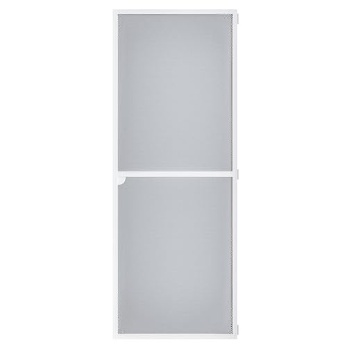 Amig - Moskitonetz für Türen | 100 x 220 cm | Effektiver Schutz | Anpassbar | Komplettset mit Rahmen, Netz und Zubehör | Aluminium und Fiberglas | Weiß/Grau | Mückenschutz von Amig