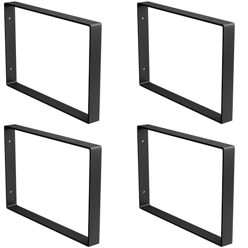 Amig - Packung mit 4 rechteckigen Halterungen für Industrieregale | 211 x 311 x 30 mm | Stahl | Farbe: Mattschwarz | Set von 4 Winkeln für Regale | Schwarze Metallwinkel von Amig