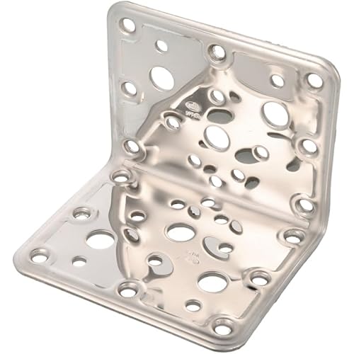 Amig - Perforiertes Metallquadrat | 80 x 100 x 2,2 mm | Befestigung von Holzkonstruktionen | Zur Verankerung von Balken, Dächern und Wangen | Mattierter Edelstahl Amig - Perforiertes Metallquadrat | 80 x 100 x 2,2 mm | Befestigung von Holzkonstruktionen | Zur Verankerung von Balken, Dächern und Wangen | Mattierter Edelstahl von Amig