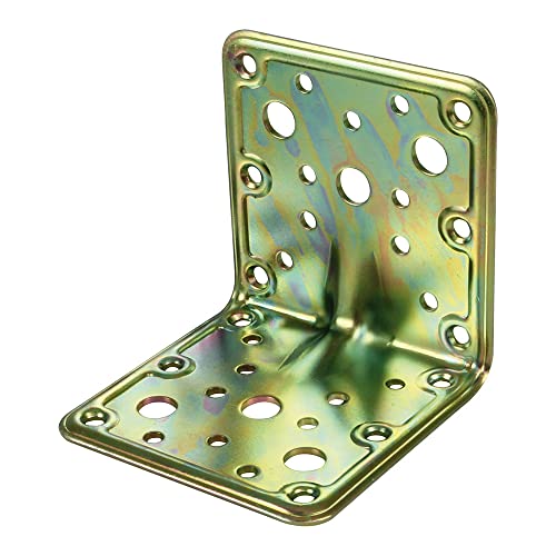 Amig - Perforiertes Metallquadrat | 90 x 90 x 2,2 mm | Befestigung von Holzkonstruktionen | Zur Verankerung von Balken, Dächern und Wangen | Dichromatierter Stahl von Amig