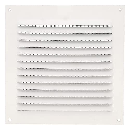 Amig - Quadratisches Lüftungsgitter aus Aluminium mit Moskitonetz | Lüftungsgitter für Luftauslässe | Ideal für Küchen- und Badezimmerdecken | Maße : 150 x 150 mm | Farbe: Weiß von Amig