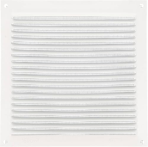 Amig - Quadratisches Lüftungsgitter aus Aluminium mit Moskitonetz | Lüftungsgitter für Luftauslässe | Ideal für Küchen- und Badezimmerdecken | Maße : 170 x 170 mm | Farbe: Weiß von Amig