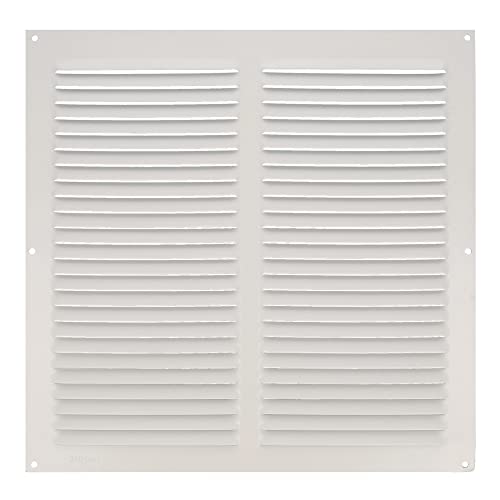 Amig - Quadratisches Lüftungsgitter aus Aluminium mit Moskitonetz | Lüftungsgitter für Luftauslässe | Ideal für Küchen- und Badezimmerdecken | Maße : 300 x 300 mm | Farbe: Weiß von Amig
