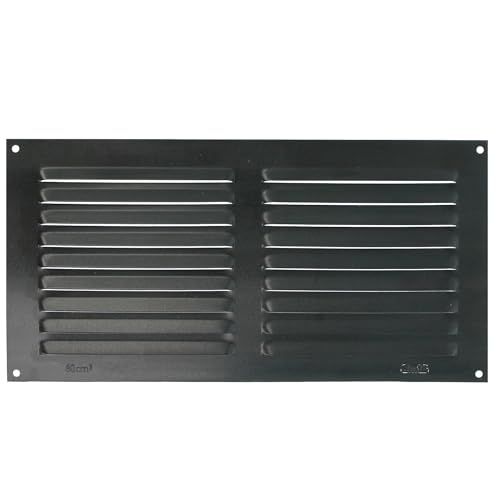 Amig - Rechteckiges Aluminiumgitter | Lüftungsgitter für Luftauslass | Ideal für Decken in Küche und Bad | Maße 150 x 300 mm | Farbe Schwarz von Amig