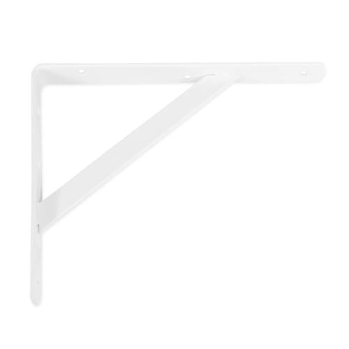 Amig - Regalwinkel Edelstahl | Metallwinkel für Regale | Regalhalterung | Farbe Weiß | Maße: 250 x 150 mm | Empfohlenes max. Gewicht: 250 kg von Amig