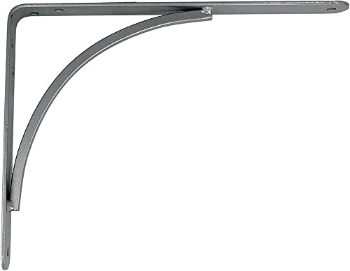 Amig - Regalwinkel Edelstahl Mod. 10 | Metallwinkel für Regale | Regalhalterung | Farbe: Metallisches Grau | Maße: 200 x 150 mm | Empfohlenes max Gewicht: 75 kg von Amig