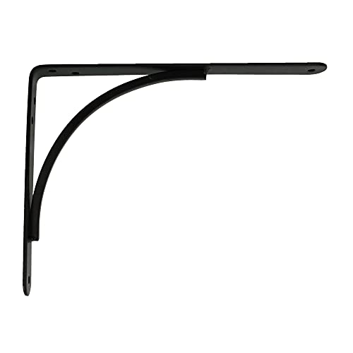 Amig - Regalwinkel Edelstahl Mod. 10 | Metallwinkel für Regale | Regalhalterung | Farbe: Schwarz | Maße: 150 x 125 mm | Empfohlenes max Gewicht: 105 kg von Amig