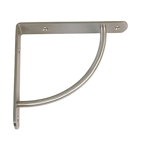 Amig - Regalwinkel Edelstahl Mod. 24 | Metallwinkel für Regale | Regalhalterung | Farbe: Gebürstetes Nickel | Maße: 220 x 220 mm | Empfohlenes max Gewicht: 150 kg von Amig