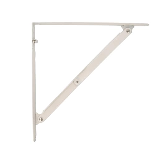 Amig - Regalwinkel Edelstahl Mod. 3 | Klappkonsole für Regale | Regalhalterung | Farbe: Weiß | Maße: 200 x 200 mm | Empfohlenes max Gewicht: 65 kg von Amig