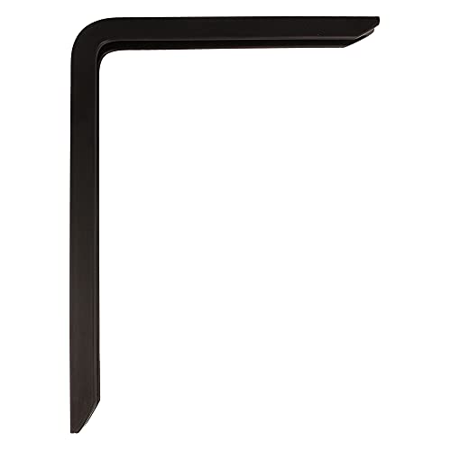 Amig - Regalwinkel Edelstahl Mod. 4 PLUS | Metallwinkel für Regale | Regalhalterung | Farbe: Schwarz | Maße: 350 x 200 mm | Empfohlenes max Gewicht: 45 kg von Amig