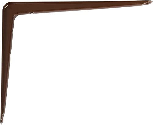 Amig - Regalwinkel Edelstahl Mod. 6 | Metallwinkel für Regale | Regalhalterung | Farbe: Braun | Maße: 200 x 150 mm | Empfohlenes max Gewicht: 40 kg von Amig