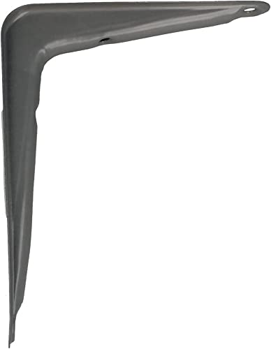 Amig - Regalwinkel Edelstahl Mod. 6 | Metallwinkel für Regale | Regalhalterung | Farbe: Metallisches Grau | Maße: 300 x 250 mm | Empfohlenes max Gewicht: 30 kg von Amig