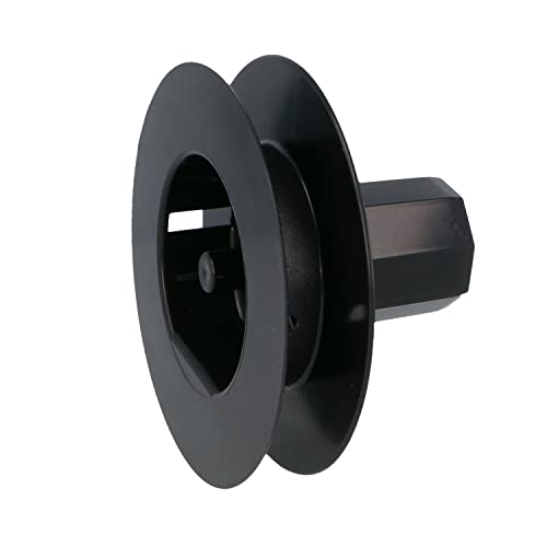 Amig - Schwarze Nylon-Scheibenrolle mit Zapfen für Rollo-Wellenlager | für 18 mm Bänder, 42 mm Schläuche und ABS-Kunststoffprüfer | Durchmesser Ø140 mm von Amig