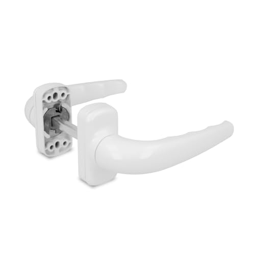Amig - Rosettengriff-Set aus verstärktem Rosette Modell Sendoa aus Aluminium - Größe 125 x 66 mm - quadratisch 8 mm - ideal für Innen- oder Außentüren - Finish: weiß Amig - Rosettengriff-Set aus verstärktem Rosette Modell Sendoa aus Aluminium - Größe 125 x 66 mm - quadratisch 8 mm - ideal für Innen- oder Außentüren - Finish: weiß von Amig