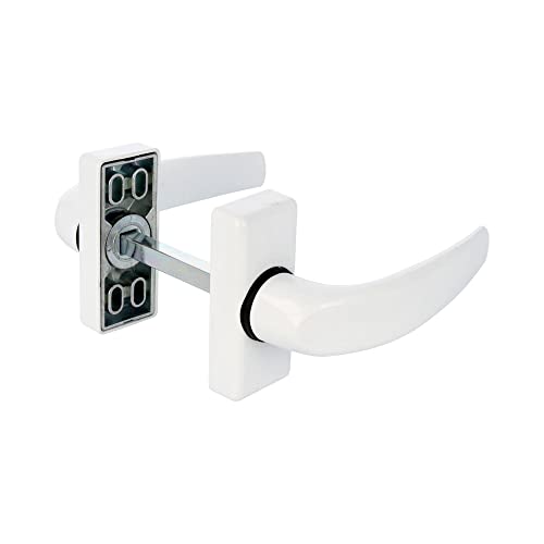 Amig - Rosettengriff für Türen | Modell DELTA | 121 x 72 mm | 8 mm Vierkant, elegantes und schlichtes Design, ergonomischer Griff, weißes Aluminium von Amig