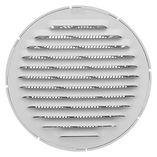 Amig - Rundes Lüftungsgitter aus Aluminium mit Moskitonetz | Lüftungsgitter für Luftauslässe | Ideal für Küchen- und Badezimmerdecken | 8 cm Durchmesser | Farbe: Weiß von Amig