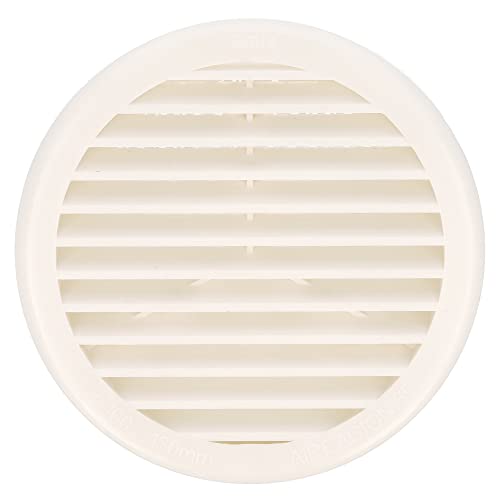 Amig - Rundes Lüftungsgitter aus Kunststoff mit Moskitonetz | Lüftungsgitter für Luftauslässe | Ideal für Küchen- und Badezimmerdecken | Maße : Ø136 x 30 mm | Farbe: Weiß von Amig