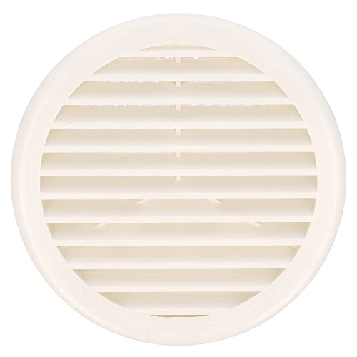 Amig - Rundes Lüftungsgitter aus Kunststoff mit Moskitonetz | Lüftungsgitter für Luftauslässe | Ideal für Küchen- und Badezimmerdecken | Maße : Ø136 x 30 mm | Farbe: Weiß von Amig