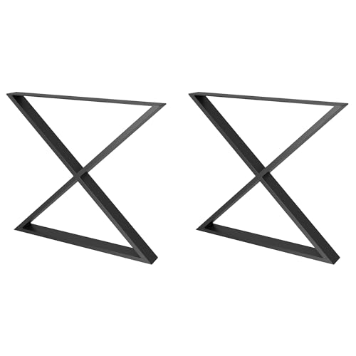 Amig - Satz von 2 Beinen für Esszimmer- oder Flurtische | Tischbeinset für Tische im Industriestil | Material: Stahl | Maße: 712 x 780 x 80 mm | Finish Mattschwarz. Amig - Satz von 2 Beinen für Esszimmer- oder Flurtische | Tischbeinset für Tische im Industriestil | Material: Stahl | Maße: 712 x 780 x 80 mm | Finish Mattschwarz. von Amig