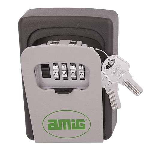 Amig - Schlüsselsafe | Kapazität für 16 Schlüssel | 122 x 87 x 40 mm | Mit Kombinationsöffnung | 10.000 Kombinationen | Mit Befestigungslöchern für die Wand | Grauer Stahl Amig - Schlüsselsafe | Kapazität für 16 Schlüssel | 122 x 87 x 40 mm | Mit Kombinationsöffnung | 10.000 Kombinationen | Mit Befestigungslöchern für die Wand | Grauer Stahl von Amig
