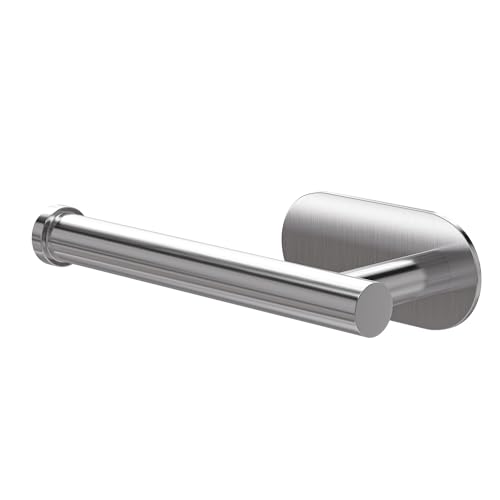 Amig - Selbstklebender Toilettenpapierhalter Mod. Ea-3 | WC-Rollenhalter Klebebefestigung ohne Schrauben | 164 x 70 x 45 mm | Edelstahl | Matt Silber von Amig