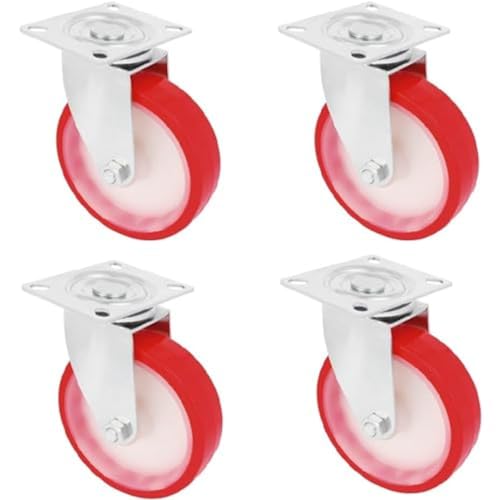 Amig - Set mit 4 drehbaren Rädern mit Metallhalterung | Ø 80 mm | Maximale Belastung 100 kg | Zum Bewegen schwerer Möbel | Für den Einsatz in Gastgewerbe und Krankenhäusern | Weißer Nylonkern von Amig