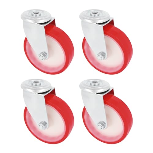 Amig - Set mit 4 drehbaren Rollen mit Loch | Ø 125 mm | Maximale Belastung 170 kg | Zum Bewegen schwerer Möbel | Rollenlager | Weißer Nylonkern | Rotes Polyurethan Amig - Set mit 4 drehbaren Rollen mit Loch | Ø 125 mm | Maximale Belastung 170 kg | Zum Bewegen schwerer Möbel | Rollenlager | Weißer Nylonkern | Rotes Polyurethan von Amig