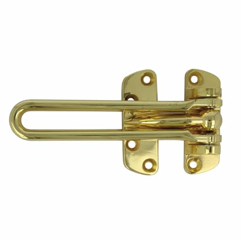Amig - Sicherheitskette für Türen Modell 2 - Stangenlänge 120 mm - Einsteckgriff für Eingangstüren - Robuster Verschluss durch Seitenleiste - Zamak Messing lackiert Amig - Sicherheitskette für Türen Modell 2 - Stangenlänge 120 mm - Einsteckgriff für Eingangstüren - Robuster Verschluss durch Seitenleiste - Zamak Messing lackiert von Amig