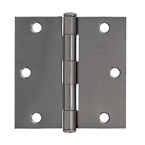 Amig - Sicherheitsscharnier | 76 x 76 x 1,6 mm | quadratische Kanten | Flacher Abschluss | Eingangstür mit Festigkeit | Stahl silber matt verchromt von Amig