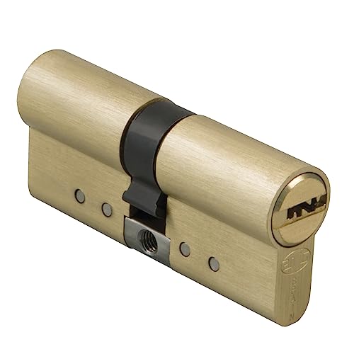Amig - Sicherheitszylinder | Türschloss | Antibumping und Antibumping | Anti-Aus- und Bruchsicherung | inkl. 5 Schlüssel | matt vergoldet | Maße: 90 (30-60) mm von Amig