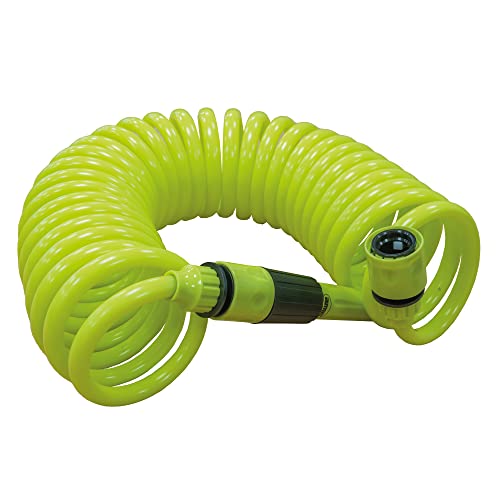 Amig - Spiralschlauch - aus Polypropylen - ausziehbar bis zu 7,5 m - inkl. Bewässerungslanze, Adapter und 2 Verbindungsstücken - Ideal für Gartenarbeit oder Reinigung - Farbe: Pistazie grün von Amig