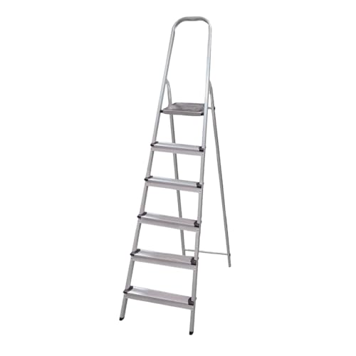Amig - Stehleiter mit 6 Stufen | Aluleiter Aus Aluminium mit 8 cm breite Stufen | Leicht, stabil und widerstandsfähig | Häusliche Aufgaben und professioneller Einsatz Amig - Stehleiter mit 6 Stufen | Aluleiter Aus Aluminium mit 8 cm breite Stufen | Leicht, stabil und widerstandsfähig | Häusliche Aufgaben und professioneller Einsatz von Amig