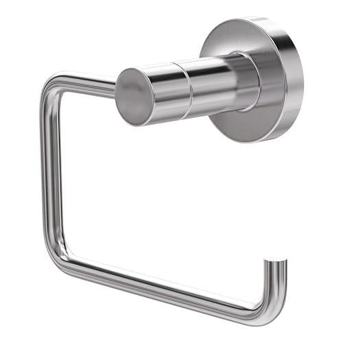 Amig - Toilettenpapierhalter Mod. Gorliz-4 | WC-Rollenhalter Mit Schrauben inklusive | 125 x 63 x 97 mm | Edelstahl und Zamak | Silber | Glänzend verchromt von Amig