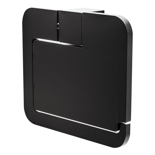 Amig - Toilettenpapierhalter mit Deckel Mod. Oma-6 | WC-Rollenhalter Mit Schrauben inklusive | 134 x 118 x 30 mm | Zamak | Matt Schwarz von Amig