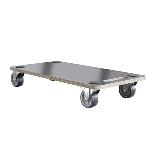 Amig – Transportroller – Rechteckiger Rollwagen – 4 rutschfeste Auflagen – 60 x 34 cm – Max. Tragkraft: 350 kg – 4 Rollen: 2 mit Bremse – MDF – FSC-Zertifiziert – Schwarz Amig – Transportroller – Rechteckiger Rollwagen – 4 rutschfeste Auflagen – 60 x 34 cm – Max. Tragkraft: 350 kg – 4 Rollen: 2 mit Bremse – MDF – FSC-Zertifiziert – Schwarz von Amig