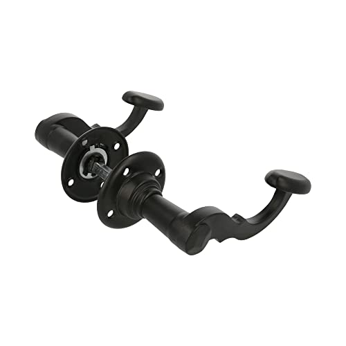 Amig - Set Runder Türdrücker | Ø 60 mm Rosette | 8 mm Quadratstift | Für Innentüren | Stahlplatte und Zamak-Griff in Schwarz von Amig