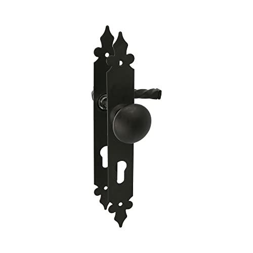 Amig - Türgriff Set 106pb90 | Antiker Stil | Zamak Material | Türöffner | Für Türe mit Einsteckschloss Dornmaß 30mm | Vintage Scharniere Kompatibel, Schwarz/Weiß, 90mm Amig - Türgriff Set 106pb90 | Antiker Stil | Zamak Material | Türöffner | Für Türe mit Einsteckschloss Dornmaß 30mm | Vintage Scharniere Kompatibel, Schwarz/Weiß, 90mm von Amig