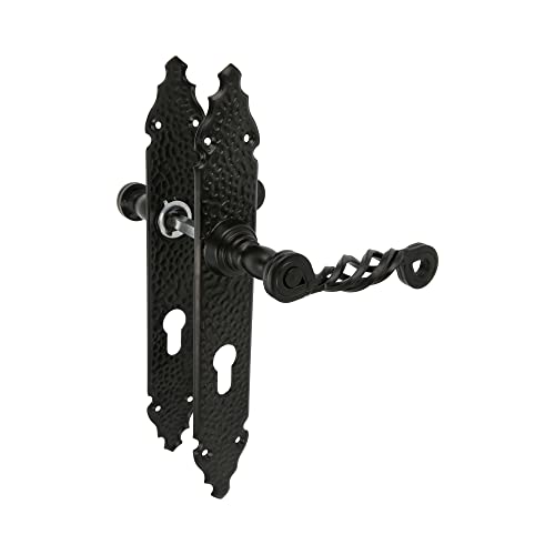 Amig - Türgriff | Zamak Stahlplatte | Türfalle Elektrisch | Antik Design | Robust & Langlebig | Passend für Einsteckschloss Dornmaß 30mm | Scharniere Vintage, Schwarz, Mod. PB72, Mod. Pb72 Amig - Türgriff | Zamak Stahlplatte | Türfalle Elektrisch | Antik Design | Robust & Langlebig | Passend für Einsteckschloss Dornmaß 30mm | Scharniere Vintage, Schwarz, Mod. PB72, Mod. Pb72 von Amig