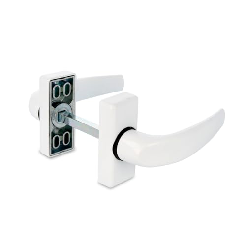 Amig - Türgriffgarnitur - Modell Delta - Aus Aluminium gefertigt - Maße: 121 x 72 mm - 8 mm Vierkant - Weiß Amig - Türgriffgarnitur - Modell Delta - Aus Aluminium gefertigt - Maße: 121 x 72 mm - 8 mm Vierkant - Weiß von Amig