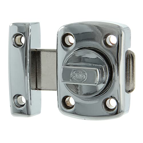 Amig - Türriegel aus Zamak | Bolzenriegel Mod. 388 | Türschloss in Helles Chrom | Torschlossriegel Türschieber | Maße: 50 x 70 | Kompakter Aufschraubschließriegel von Amig