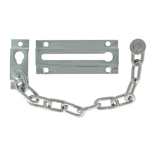 Amig - Türsicherheit Türkette | Massives Messing | Schließblech 53x19mm | Verriegelung 35x84mm | Kettenlänge 20cm, Verchromt Amig - Türsicherheit Türkette | Massives Messing | Schließblech 53x19mm | Verriegelung 35x84mm | Kettenlänge 20cm, Verchromt von Amig