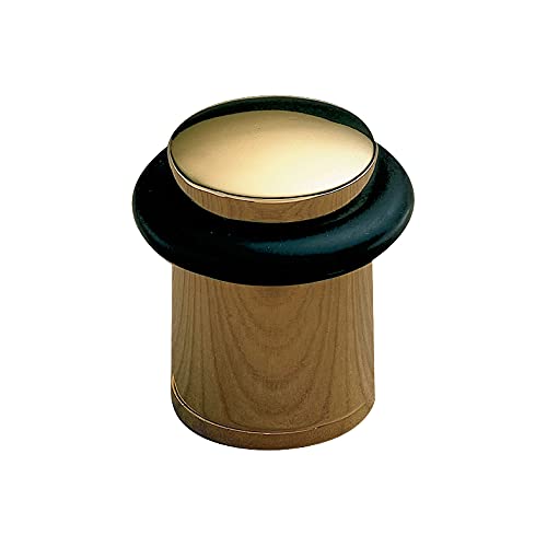 Amig - Dekorativer Stopper oder Halter | Gold | mit schwarzem rutschfestem Gummiband für Durchgangstüren | schützt Wände und Möbel, Boden | Zum Schrauben von Amig