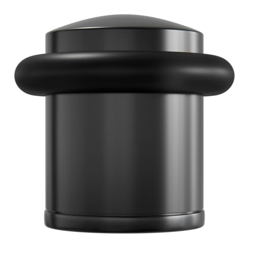 Amig - Türstopper | Schutz vor Stößen | Einfache Installation, inklusive Befestigungsmaterial | Farbe Schwarz | Ø28 mm | Gummidämpfer | Zamak von Amig