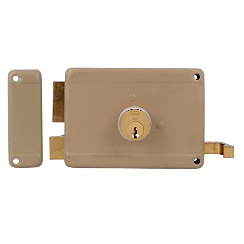Amig - Übersteckschloss links mit Schließhebel, Zunge und Griff für Holztüren Modell 78 | 120 x 85 mm | Schloss mit rundem Servierzylinder | Stahl Beige Amig - Übersteckschloss links mit Schließhebel, Zunge und Griff für Holztüren Modell 78 | 120 x 85 mm | Schloss mit rundem Servierzylinder | Stahl Beige von Amig