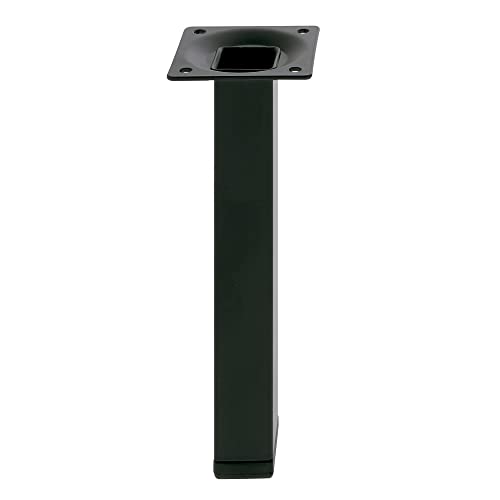 Amig - Vierkantfuß für Möbel | Verstellbar mit Stellschraube | 4-Punkt Verschraubung | Belastbar bis 15 kg | Robuster legierter Stahl | Schwarz, 25 x 25 x 300 mm von Amig