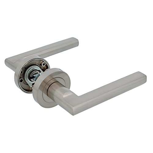 Amig - Zamak Rosette Türgriffe Set | MAI RX | Ø52mm | 8mm Quadrat | Elegantes und einfaches Design | gebürstetes Aluminium Nickel von Amig